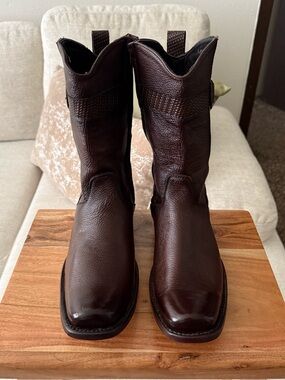 Genuine Deerskin Ankle Zipper Boots Brown Colorway Size 9.5E